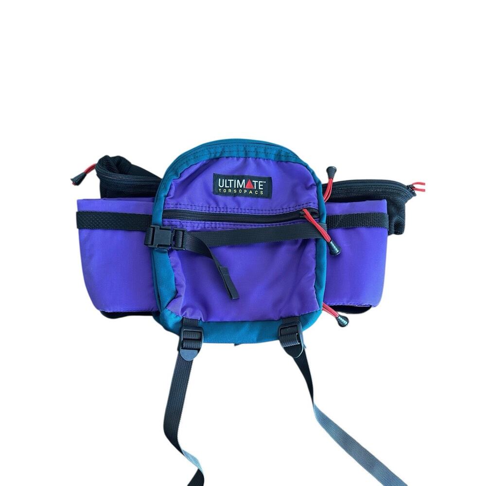Ultimate Torsopacs Multicolor Dual Bottle Holder Waist Fanny Pack Hiking Bag EUC